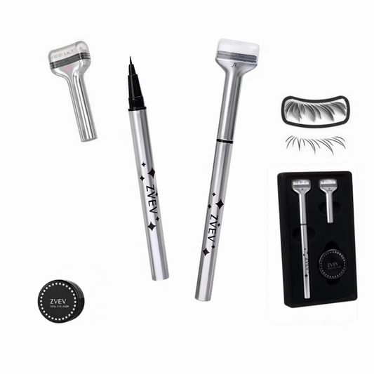 Tampon pour cils inférieurs  Eyeliner 2-en-1 waterproof, anti-bavures avec tampon intégré